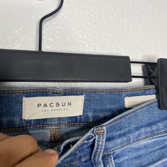 Pacsun Womens Jeans Size 27 Jeggings Denim Blue Light Wash Distressed - Picture 3 of 16